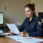 Employée de catégorie C dans un bureau administratif de mairie en France